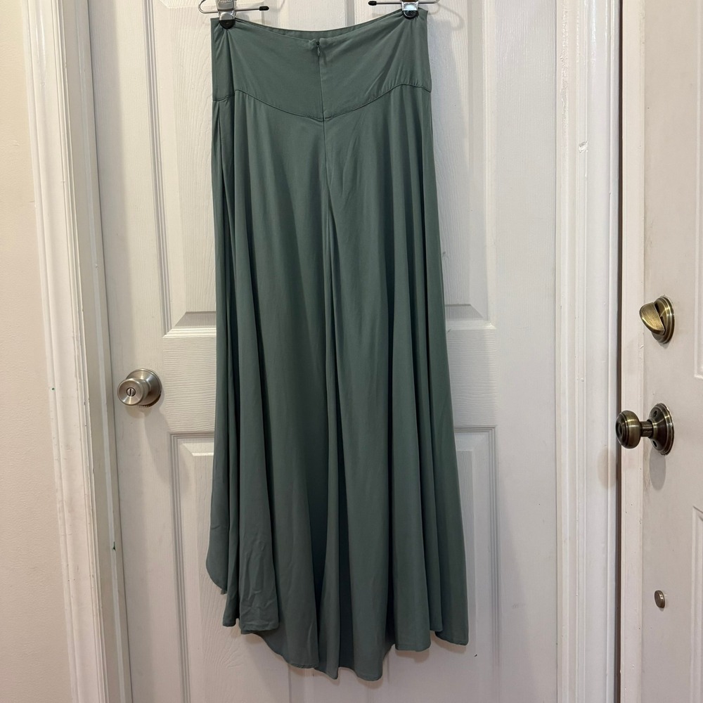 O'Neill Ambrosio Tulip Hem Skirt Women's Small Balsam Green Sage High Low Maxi - Picture 6 of 12